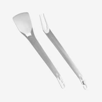 Grillező eszközkészlet, 2 darabos, spatula-villa, inox Quechua kép