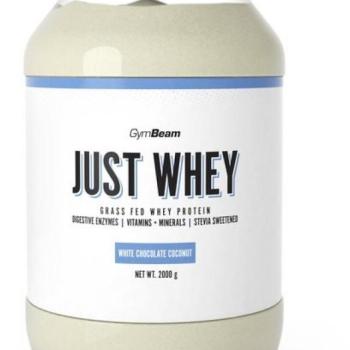 GymBeam Protein Just Whey 2000 g, white chocolate coconut kép