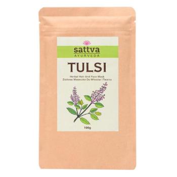 Gyógynövényes haj- és arcpakolás - Tulsi 100g - Sattva Ayurveda kép