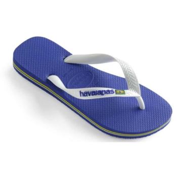 HAVAIANAS BRASIL LOGO Uniszex flip-flop papucs, kék, méret 41/42 kép