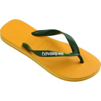 HAVAIANAS BRASIL LOGO Uniszex flip-flop papucs, sárga, méret 39/40 kép