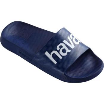 HAVAIANAS SLIDE CLASSIC LOGO MANIA Uniszex papucs, sötétkék, méret 39/40 kép