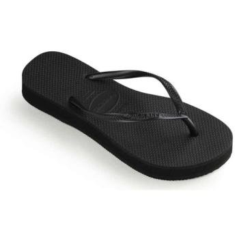 HAVAIANAS SLIM FLAT FORM Női flip-flop papucs, fekete, méret 39/40 kép