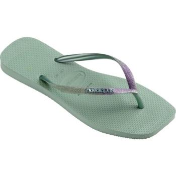 HAVAIANAS SQUARE GLITTER Női flip-flop papucs, világoszöld, méret 35/36 kép