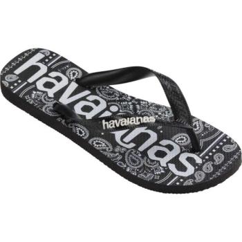 HAVAIANAS TOP LOGO MANIA FASHION Uniszex flip-flop papucs, fekete, méret 45/46 kép