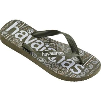 HAVAIANAS TOP LOGO MANIA FASHION Uniszex flip-flop papucs, khaki, méret 39/40 kép