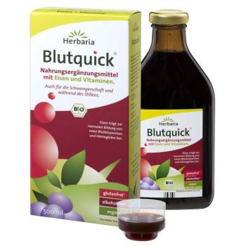 Herbaria Blutquick® (Bloodquick) organikus lé vassal és vitaminokkal, alkohol nélkül 250 ml, 500 ml Térfogat: 500 ml kép