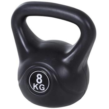 Homcom Kettlebell, 8 kg, PVC/homok, ergonomikus fogantyú, fekete kép