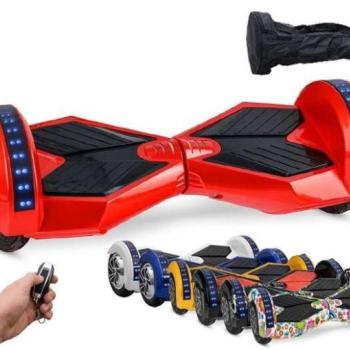 Hoverboard elektromos gördeszka piros színben táskával, töltővel... kép