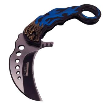 IdeallStore® vadászkés, Blue Hell Rider, karambit modell, 17 cm, kék kép