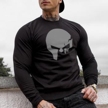 Kapucni nélküli pulóver Iron Aesthetics SKULL, B&G kép