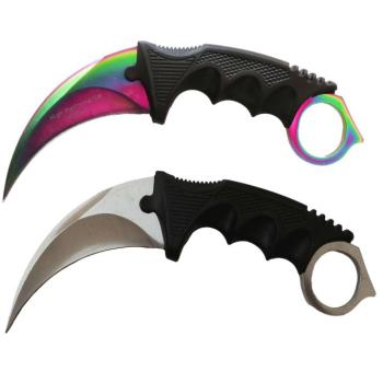 Karambit CS:GO Késkészlet, ezüst, fehér, plusz hüvely és tok + Ka... kép