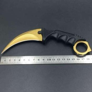 Karambit kés, arany, 18,5 cm kép