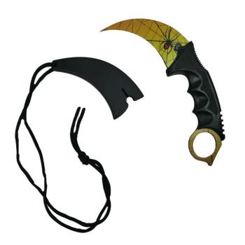 Karambit kés, arany, Golden Spider, 18,5 cm kép