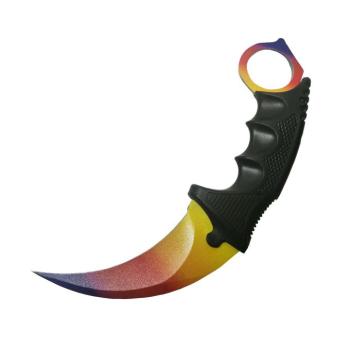 Karambit, Rainbow Blade, Kés, rozsdamentes acél, kék, 18.5 cm kép