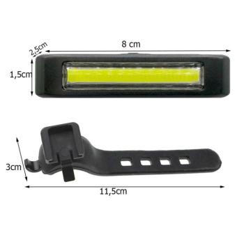 Kerékpár hátsó fény usb led cob lámpa 100lm kép