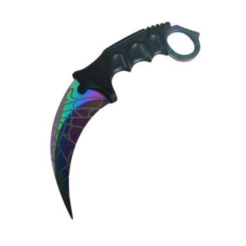 Kés-Karambit, Rainbow Web, 18,5 cm, többszínű kép