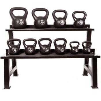 Kettlebell súlyzótartó állvány, Zoco Body Fit, 2 szint, Fekete kép