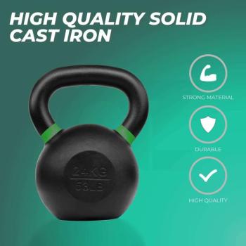 Kettlebell Zoco Body Fit HL011, Súly 24 kg, Fekete kép