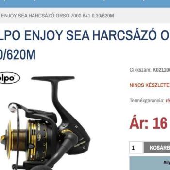 KOLPO K021100870 ENJOY SEA  csapágyas harcsázó  elsőfékes orsó 70... kép