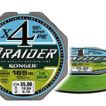 Konger braider x4 fluo green 0.04/150m kép