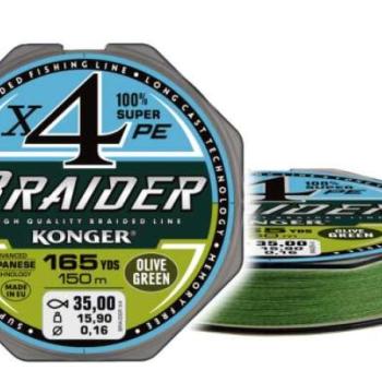 Konger braider x4 olive green 0.08/150m kép