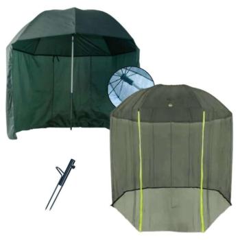 Konger umbrella 250cm with shelter horgász ernyő szúnyoghálóval kép