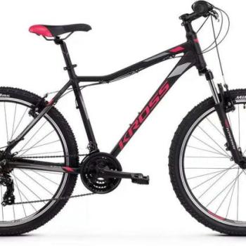 Kross Lea 1.0 SR női fekete-piros MTB 26&quot; kerékpár 2022 kép