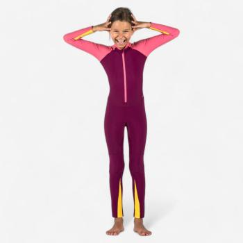 Lány úszóoverall, hosszú ujjú, UV-szűrő - Combiswim 100 Nabaiji kép