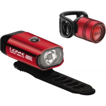 Lezyne MINI DRIVE 400 / FEMTO DRIVE Kerékpárlámpa szett, piros, méret kép