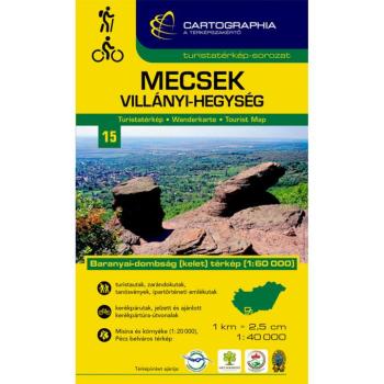 Mecsek, Villányi-hegység turistatérkép Cartographia kép
