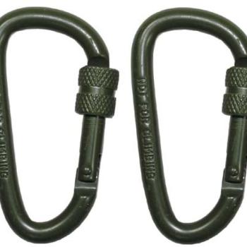 MFH karabiner biztosítékkal 2db, olívzöld, 60x6mm kép