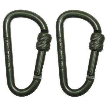 MFH karabiner biztosítékkal 2db, olívzöld, 80x8mm kép