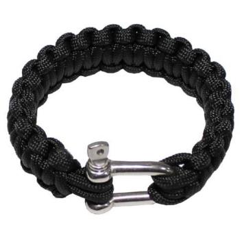 MFH paracord karkötő vas csattal, szélesség 2,3cm minta fekete kép