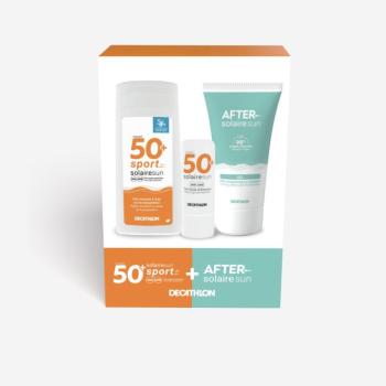 Mini napvédő szett, naptej SPF 50+, ajakbalzsam napozás utáni gél Decathlon kép