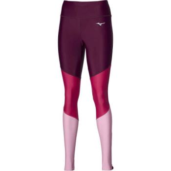 Mizuno CORE LONG TIGHT Női elasztikus nadrág futáshoz, bordó, méret kép