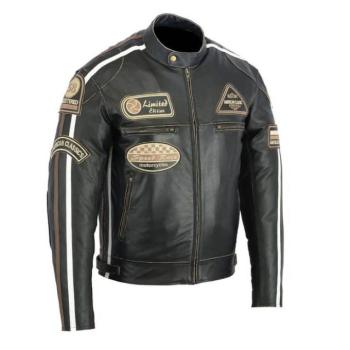 Motoros bőrkabát BOS 2058 Antique Black  fekete  3XL kép