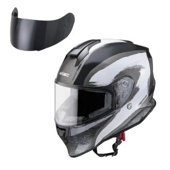 Motoros bukósisak W-TEC Integra Graphic  fekete-fehér  XL(61-62) kép