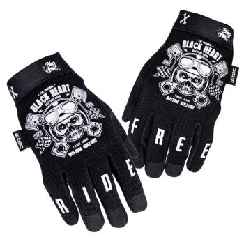 Motoros kesztyű W-TEC Black Heart Piston Skull  fekete  3XL kép