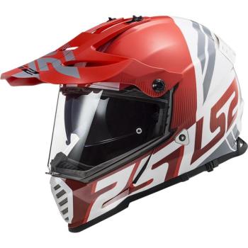 Motoros sisak LS2 MX436 Pioneer Evo  Evolve Piros Fehér  3XL(65-66) kép