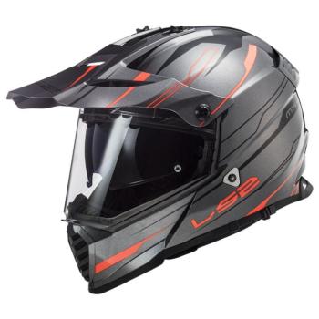 Motoros sisak LS2 MX436 Pioneer Evo  Knight Titanium Orange  L(59-60) kép