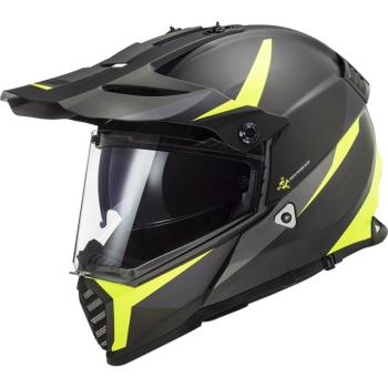 Motoros sisak LS2 MX436 Pioneer Evo  Router Matt Black H-V Yellow  M(57-58) kép