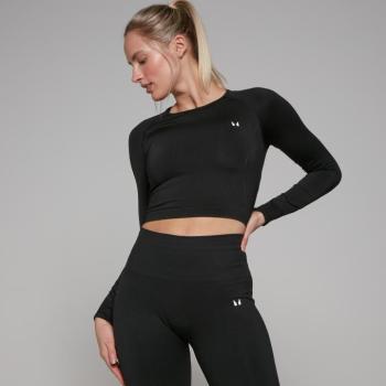 MP Női Shape Seamless Hosszú Ujjú Crop Top - Fekete - XXS kép