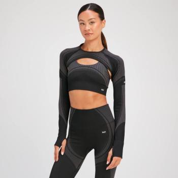 MP Női Tempo Ultra Seamless Hosszú Ujjú Crop Top - Fekete - L kép