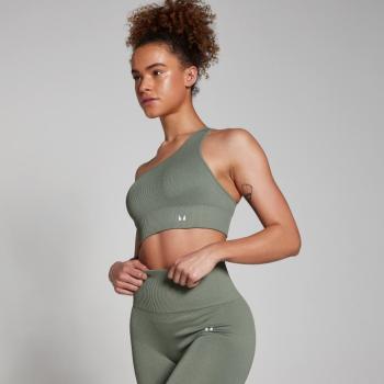 MP Women's Tempo Rib Seamless Asymmetric Bra - Moss Green - XS kép