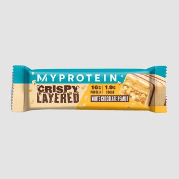 Myprotein Crispy Layered Bar, White Chocolate Peanut, 58g (Sample) kép