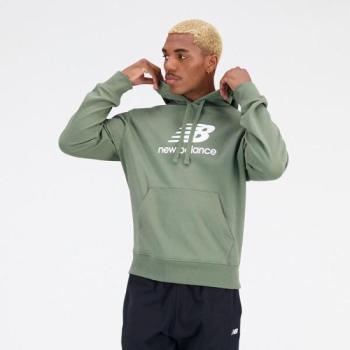 New Balance ESSENTIALS STACKED LOGO FRENCH TERRY HOODIE Férfi pulóver, zöld, méret kép