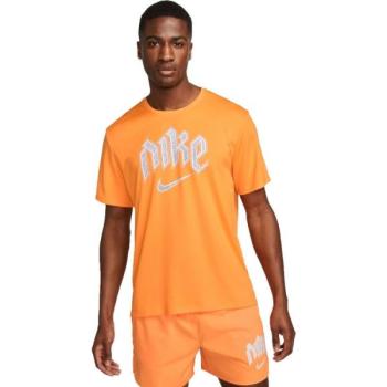 Nike DF RUN DVN MILER SS Férfi póló, narancssárga, méret kép