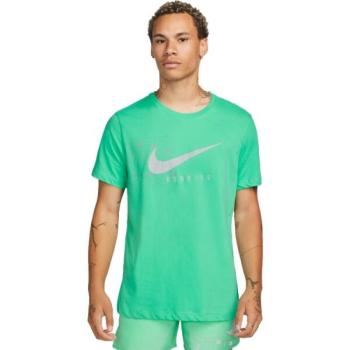 Nike NK DF TEE RUN DIV DFC SS Férfi póló futáshoz, világoszöld, méret kép