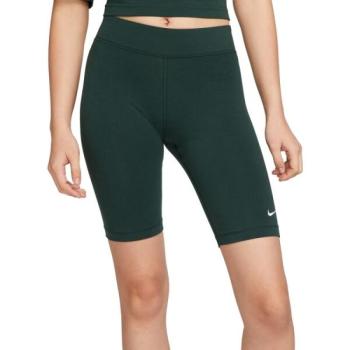 Nike NSW ESSNTL MR BIKER SHORT Női rövidnadrág, sötétzöld, méret kép